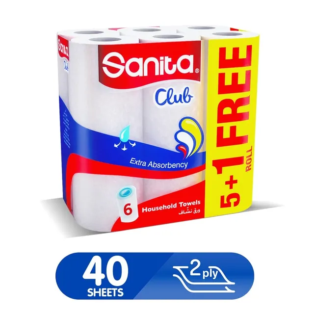 Sanita Club Kitchen Towel 6 Roll 40SHEETS