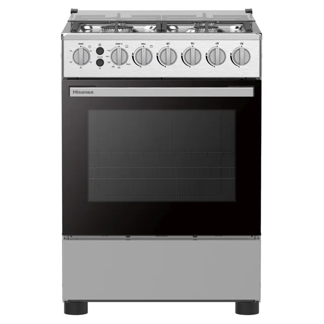 Hisense HFG60332RX Freestanding Gas Cooker, 60x60cm, Stainless Steel