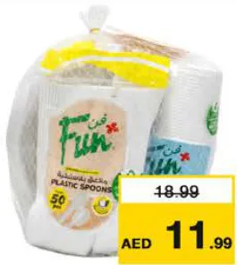 Fun Plastc White Plate + Spoon + Cup
