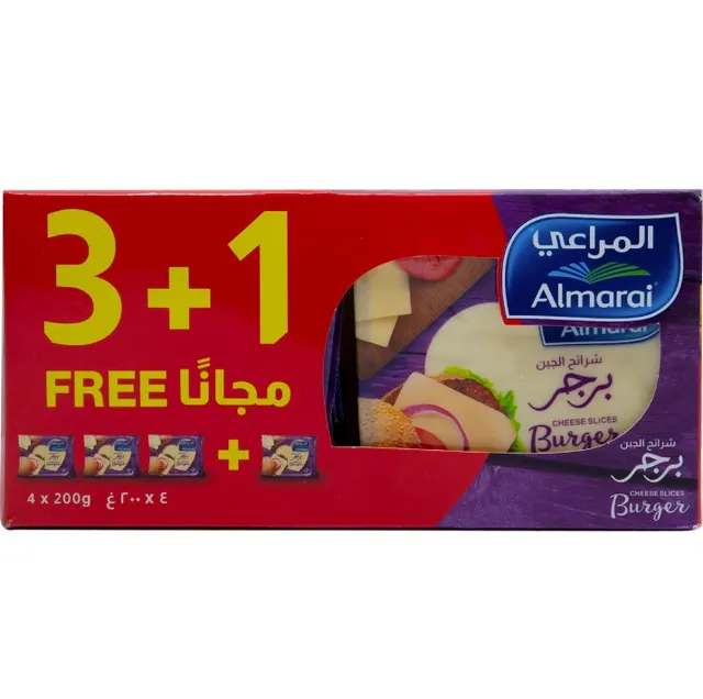 Al Marai Almarai Burger Slices 200Gmx3Pcs+1Pc Free