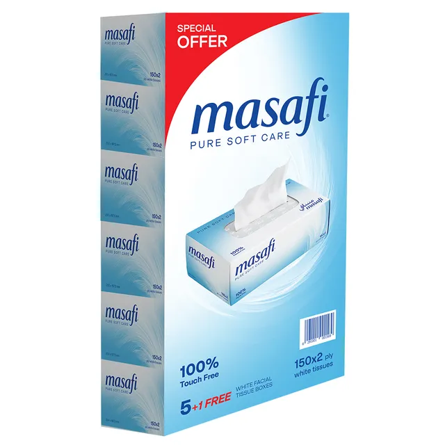 Masafi Facial Tissue 2Ply - 6 x 150S