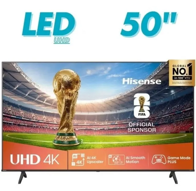 Hisense 50-Inch 4K UHD Smart TV – Ideal for Home Entertainment, Movies & Gaming Dolby Vision & Audio, VIDAA OS, Game Mode, Bluetooth, HDMI, WiFi (50A62QS - 2025 Model) 50A62QS Black