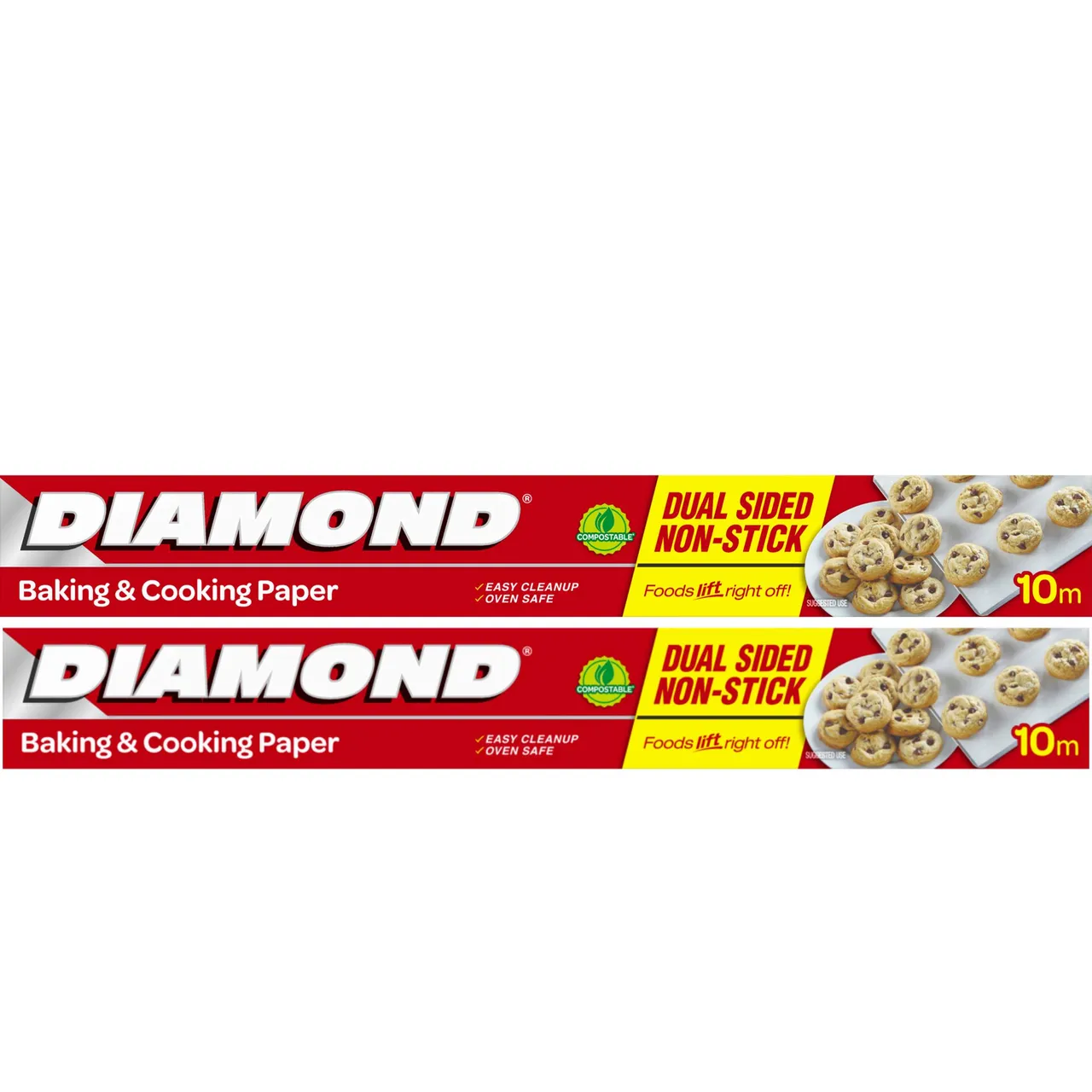 Diamond ورق خبز وطهي غير لاصق مزدوج الجوانب - 2 x 10m