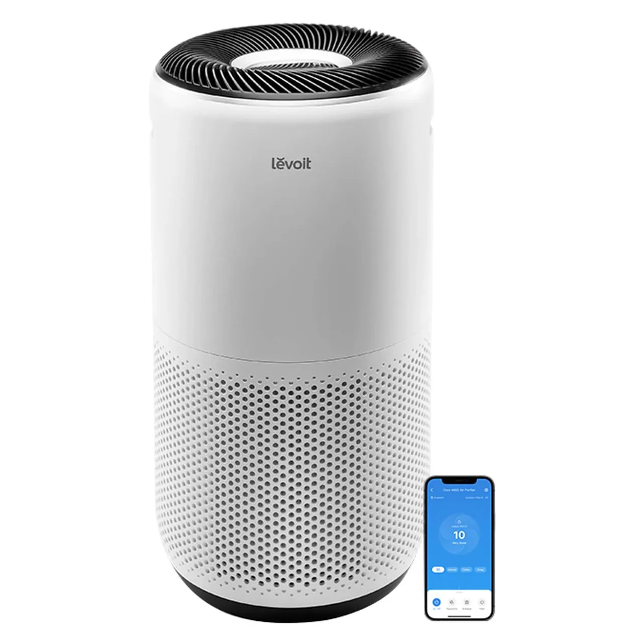 منقي هواء ذكي Levoit Core 400S أبيض فلتر كربون بتقنية VortexAir بقدرة 38 W