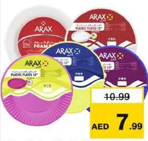 Arax Color Plastic Plates Assorted