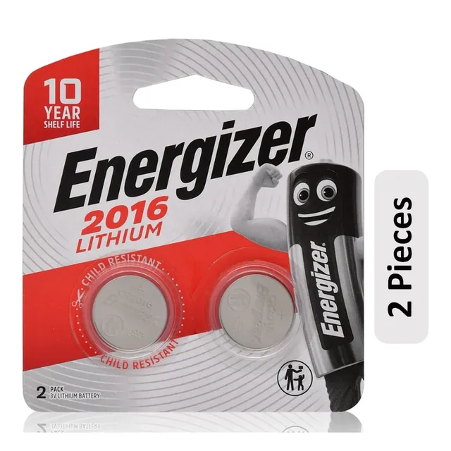 Energizer CR2016 3V Coin Cell Batteries - 2 Pieces