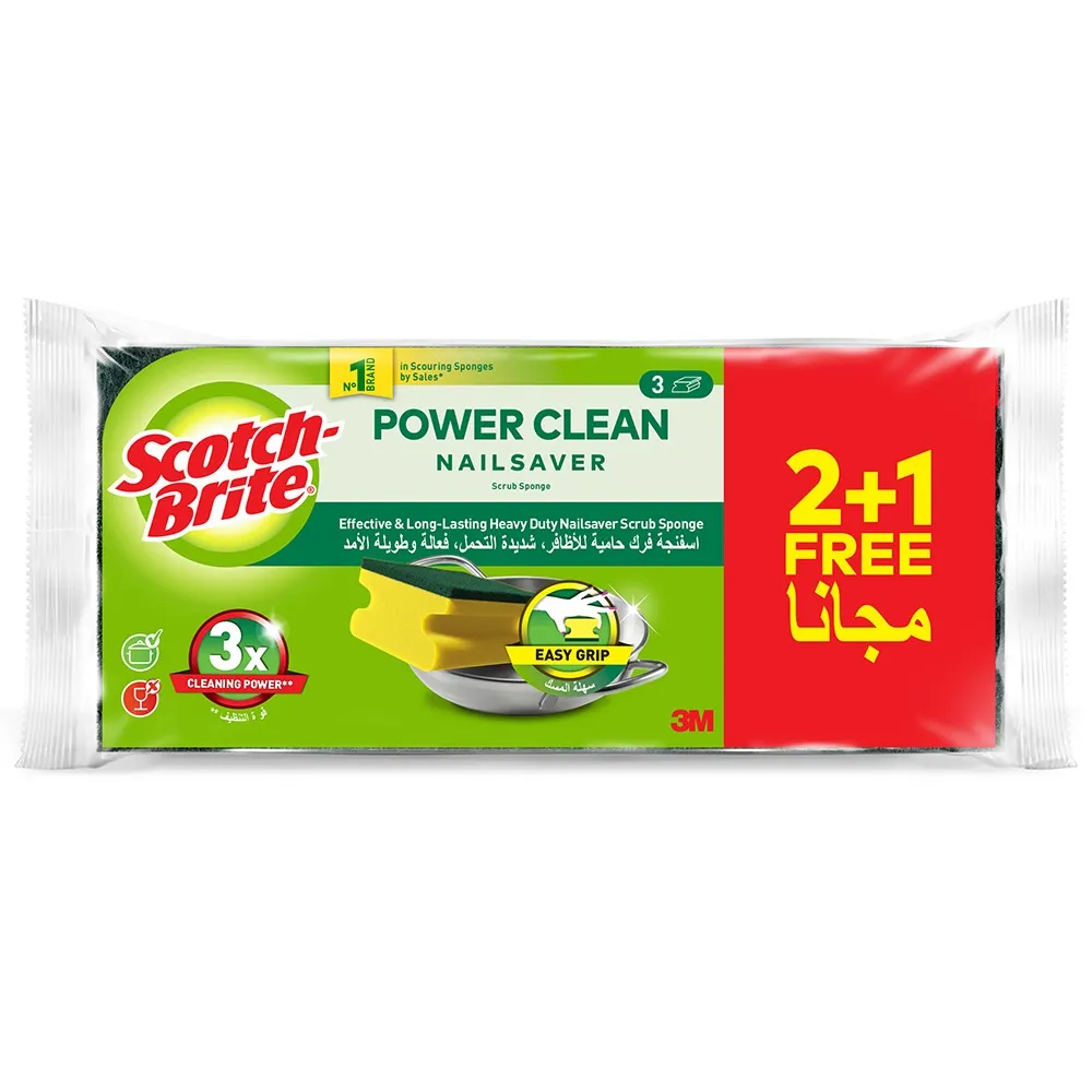 Scotch Brite إسفنجة غسيل شديدة التحمل - 3 قطع