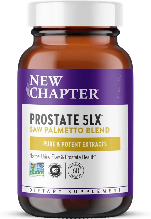 New Chapter Prostate Supplement - Prostate 5lx With Saw Palmetto + Selenium For Prostate Health - 60 Ct Vegetarian Capsule
