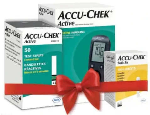 Accu-Chek Glucose Monitor Active + Strip + Lancet