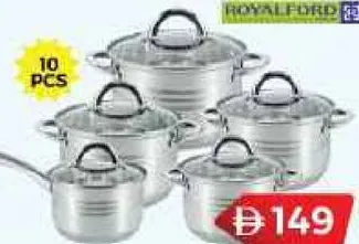 Royalford طقم أواني طهي ستانلس ستيل للحث
