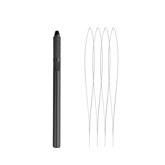 Glamordove Hair Extension Loop Needle Threader and Pulling Hook for Micro Beads - Styling Tool Kit for Feathers Hair Extensions, 2 Black