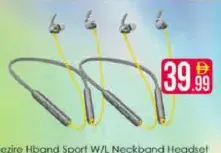 Hezire سماعة رأس رياضية حول الرقبة Hband Sport W/L Hez-Blhb-200 رمادي-أصفر
