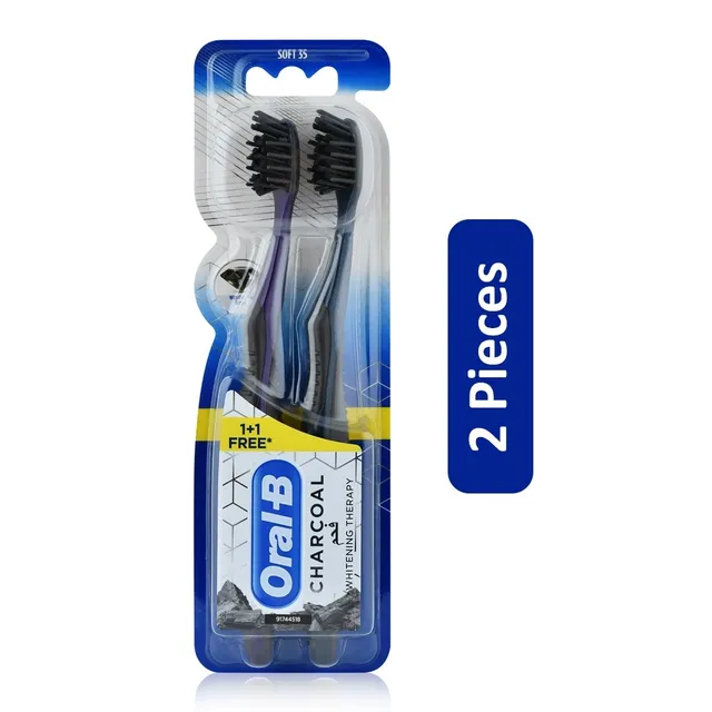Oral B Charcoal Whitening Therapy Soft Toothbrush - 2 Pcs
