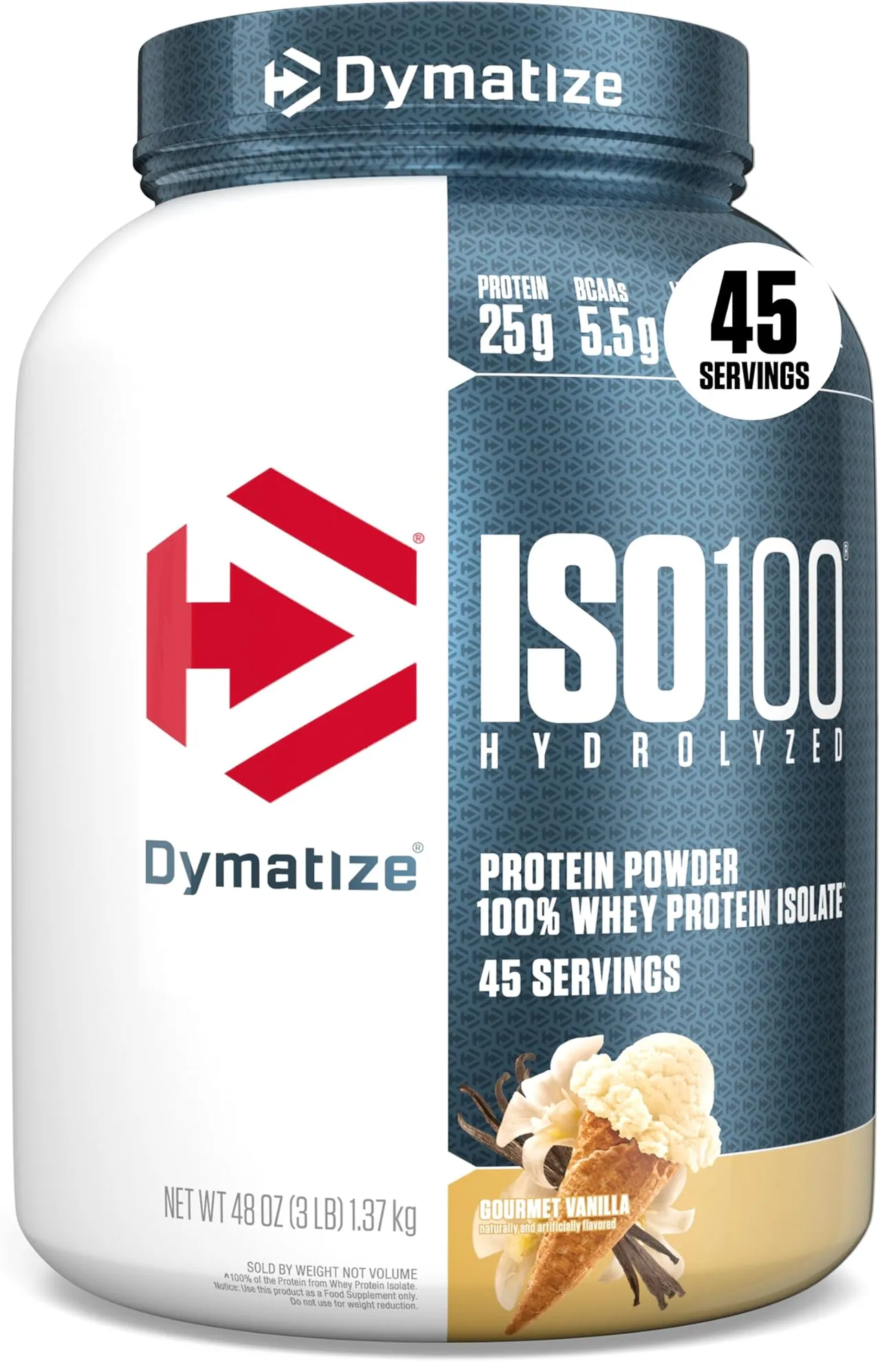 Dymatize ISO 100 بنكهة الفانيلا - 3 lbs.