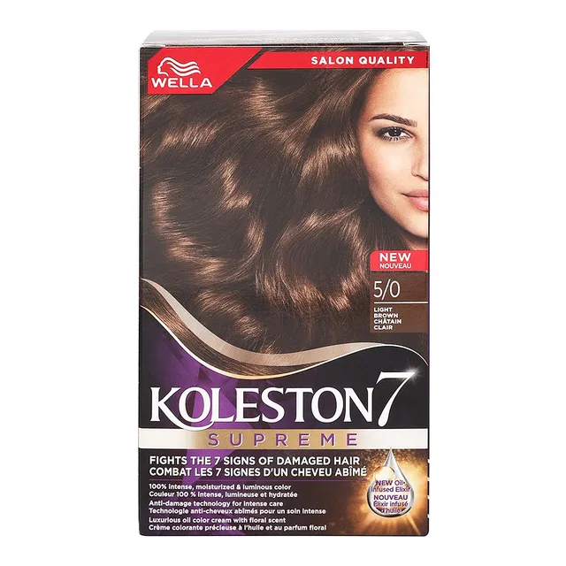 Wella Koleston Supreme 5/0 Light Brown Hair Color - Set