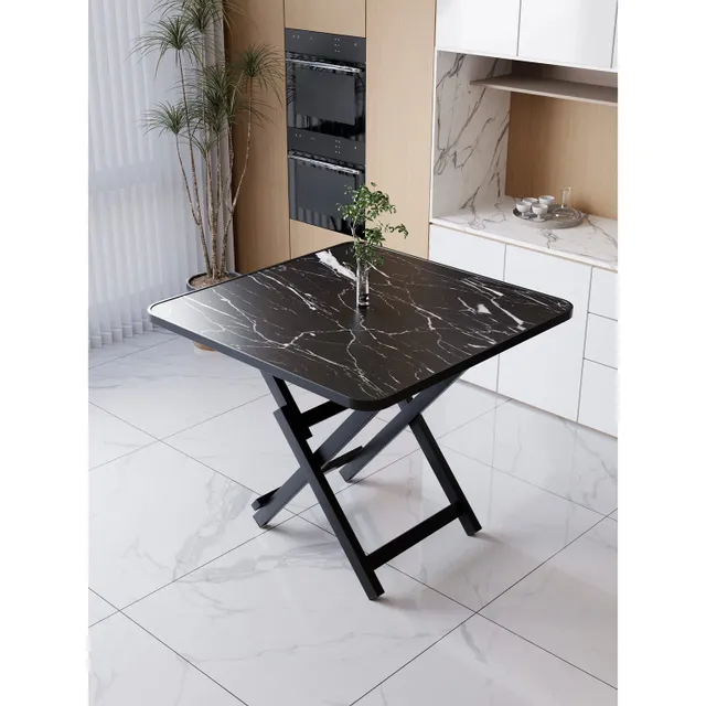 Golden Wheat Folding Table, 60cm, Black