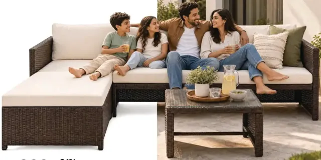 Garden sofa set steel / Wicker