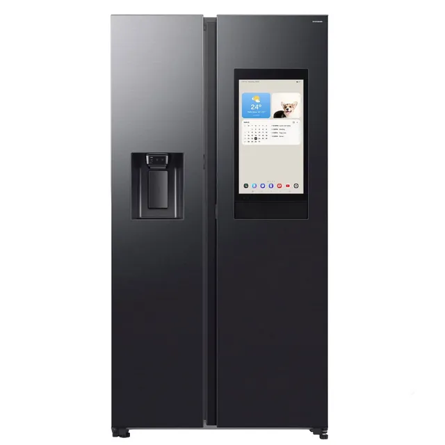 Samsung Bespoke AI Side-by-Side Refrigerator RS90F66B1F, Black Doi, 2 Doors