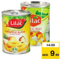Lilac فواكه استوائية/شرائح أناناس في شراب خفيف