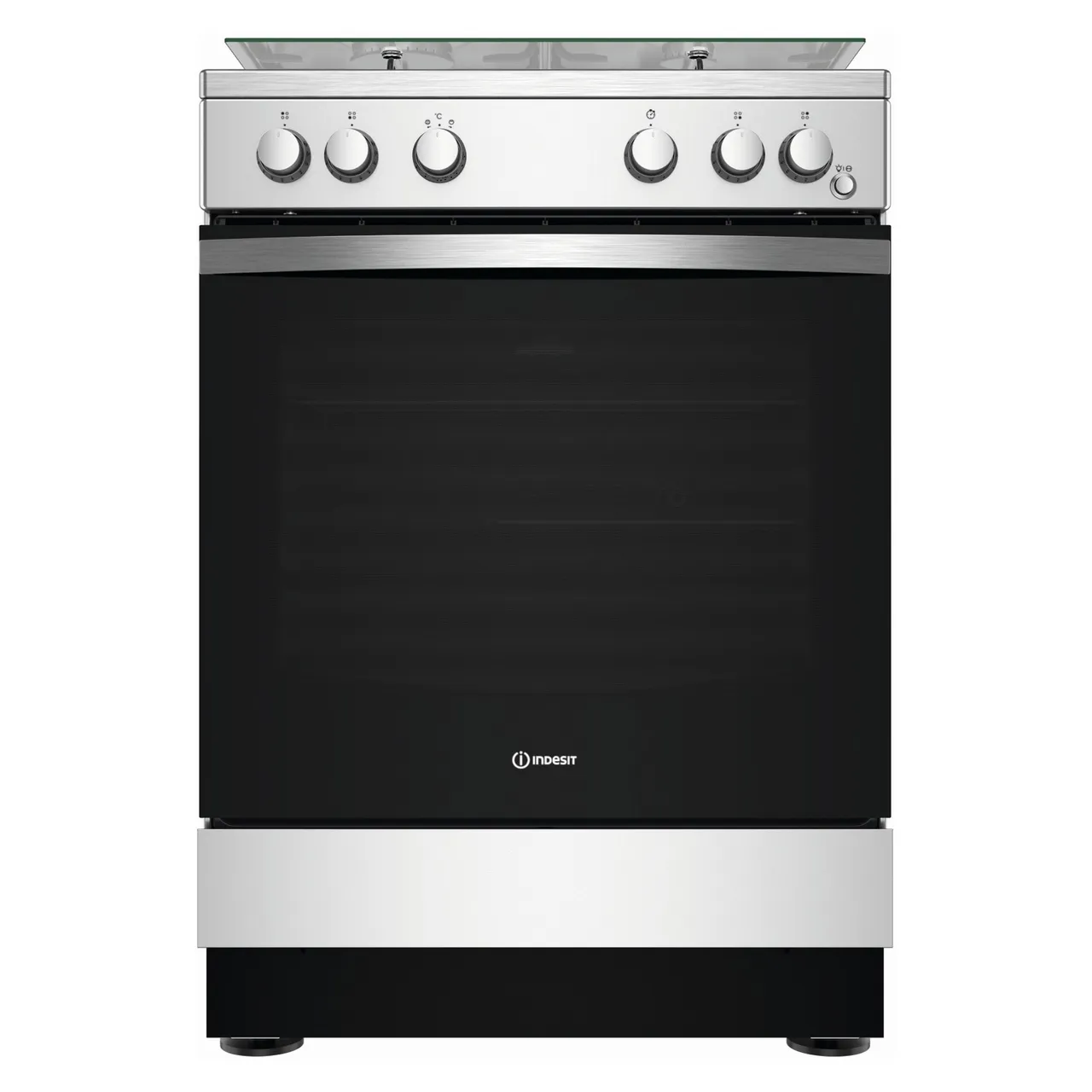 Indesit طباخ 60x60 cm بـ 4 شعلات غاز مع شواية IS67G1PCX ستانلس ستيل