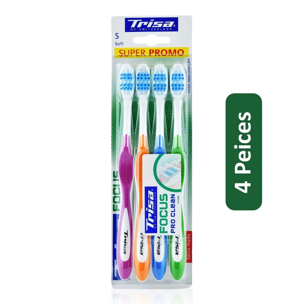 Trisa فرشاة أسنان Focus ناعمة - 4 pcs