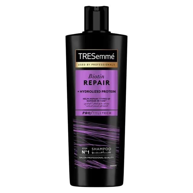Tresemme Biotin Repair + Hydrolized Protein Helps Repair 7 Types Of Damage in 1 Use Prostyletech Shampoo