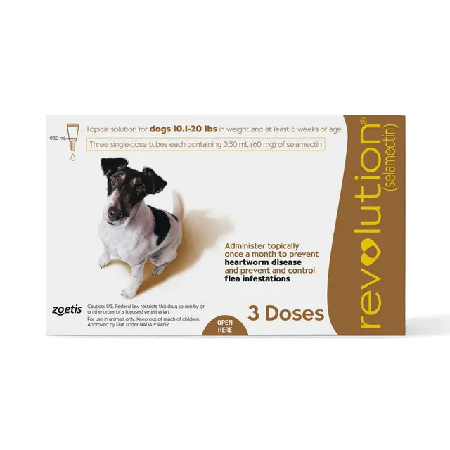 zoites Revolution The Complete Flea, Tick, and Heartworm Prevention for Dogs (5.1- ) - Brown 3 Doses