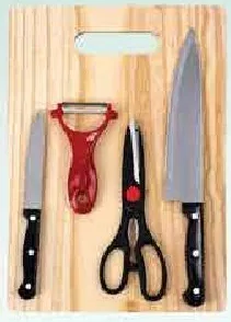 Kitchen Mark طقم لوح تقطيع + سكاكين