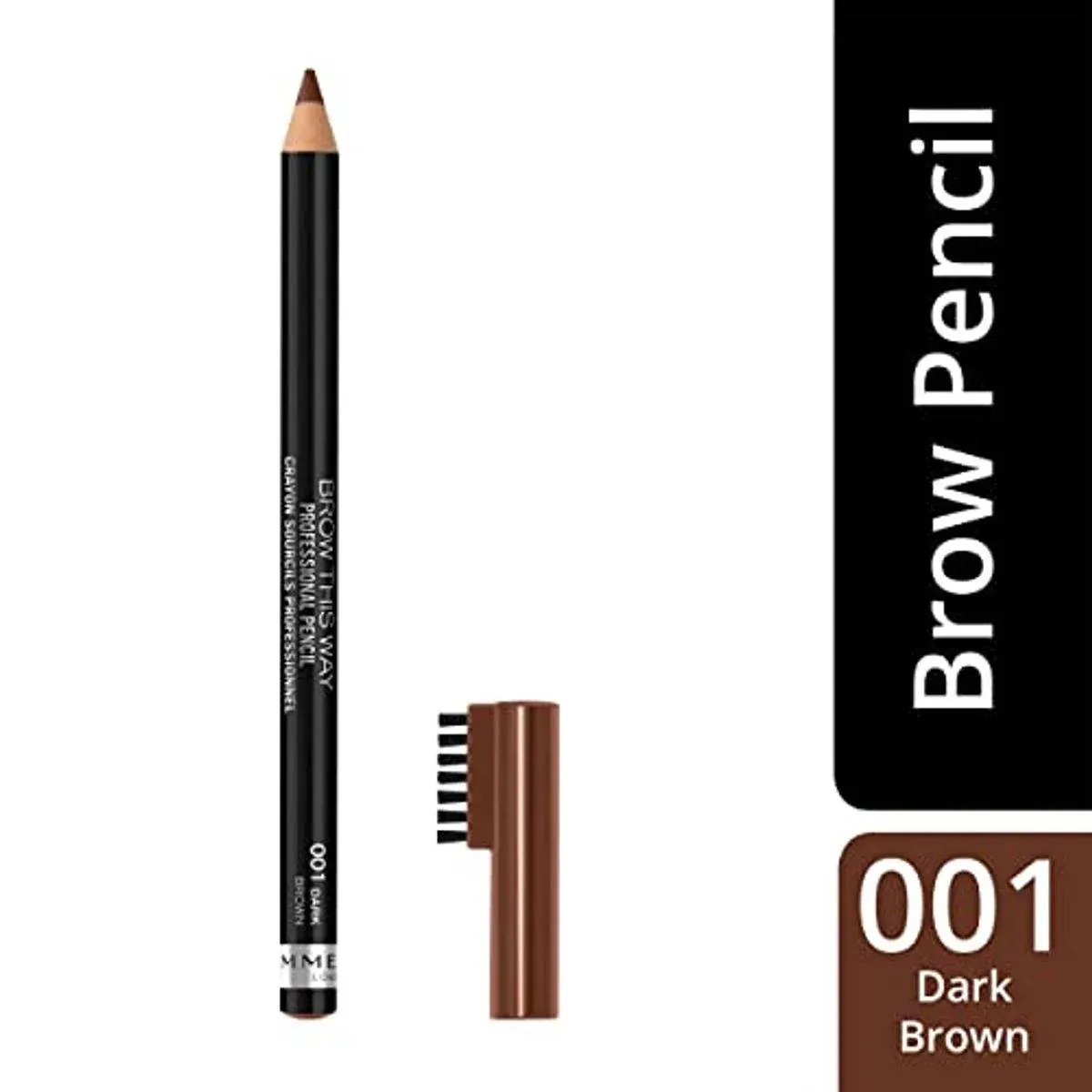 Rimmel قلم الحواجب الاحترافي Brow This Way 001 بني غامق
