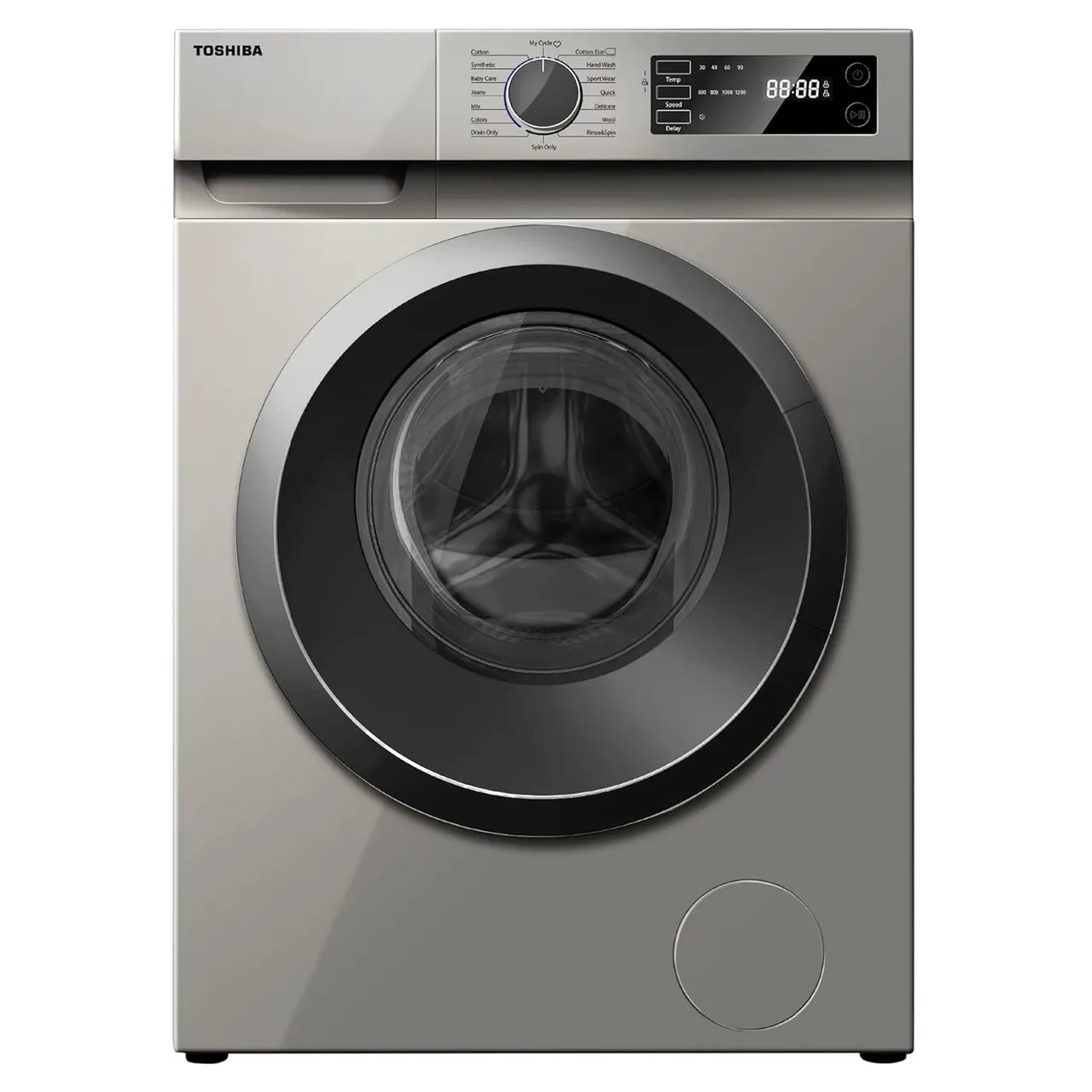 Toshiba غسالة تعبئة أمامية 1200rpm فضية TW-H80S2A(Sk)
