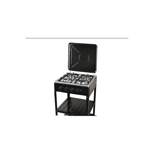 tradeo 4-Burner Gas Stove, Electronic Ignition, Integrated Stand, Camping kitchen, Home, Outdoor