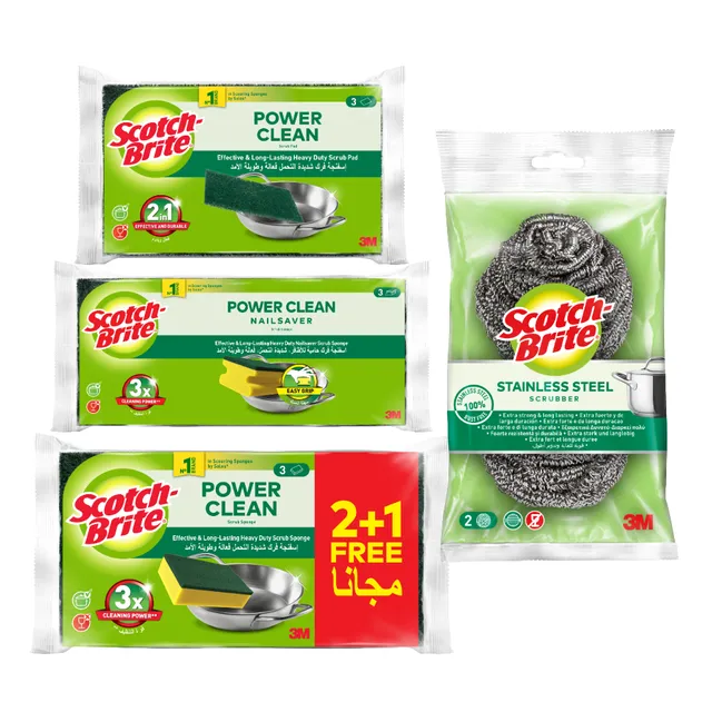 Scott Scotch Brite Scouring Pad + Stainless Steel Spiral 4's
