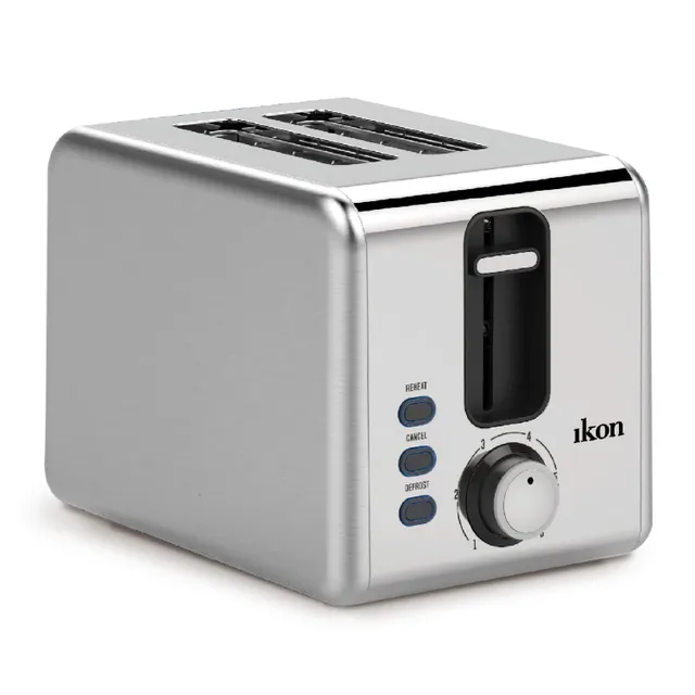 Ikon 2 Slice Bread Toaster, 800-1000 W, Stainless Steel, IK-CBT02