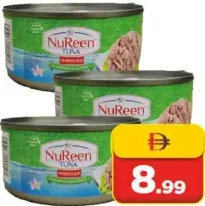 Nureen ديب بلو تونة مبشورة في زيت دوار الشمس