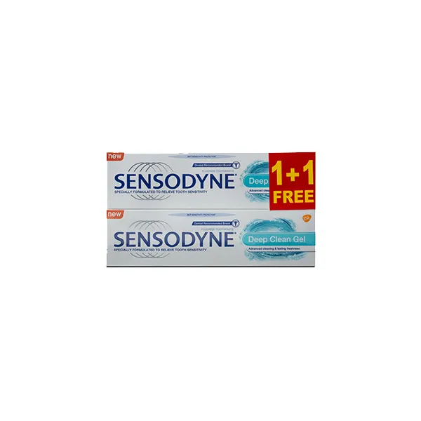 Sensodyne معجون أسنان جل التنظيف العميق 75ml 1+1 مجانا