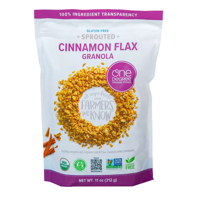 One Degree Cinnamon Flax Granola
