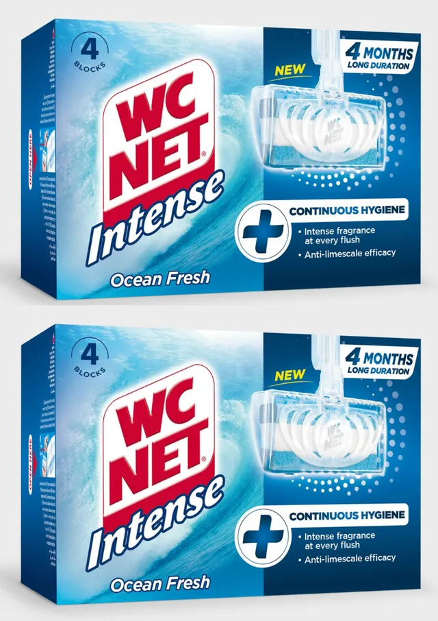 W.C Net Intense Solid Rim Blocks Ocean Fresh - 2 x 4 Blocks