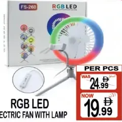 Rgb Led Electric Fan With Lamp FS-260