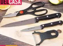 Delcasa Knife + Wooden Cutting Board DC1670
