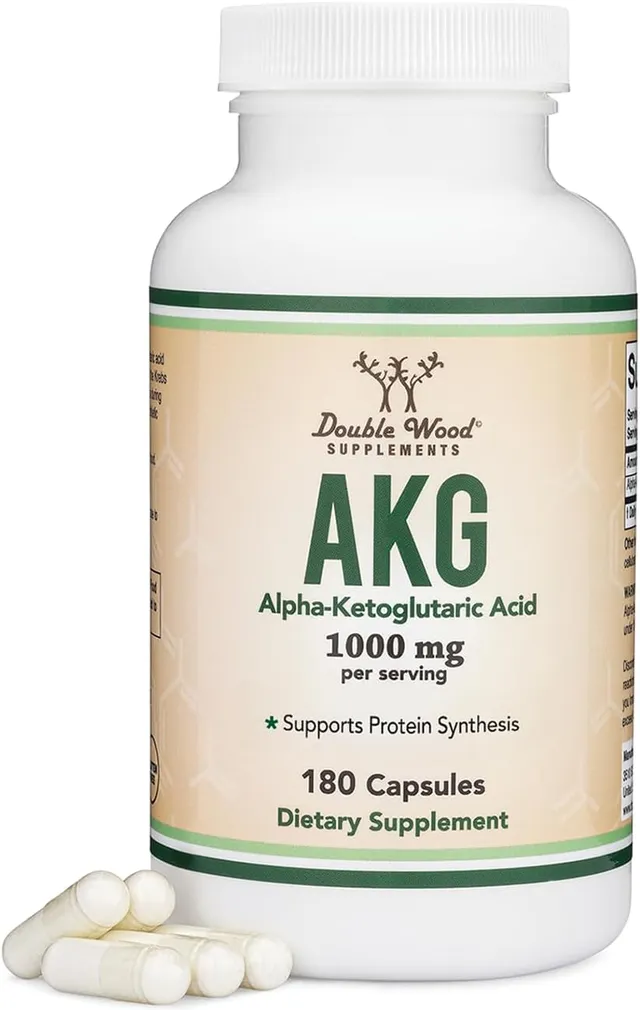 Double Wood Supplements AKG (Alpha Ketoglutarate) 1,000mg Per Serving (180 Capsules) Different and May Be More Effective Than AAKG (Recently Studied for Anti-Aging Properties)