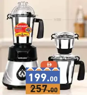 Sonashi 3 In 1 Mixer Grinder 1000w