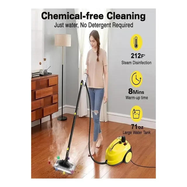 houseline mart Steam Cleaner, 5Bar Steam Pressure, 2000W, for Floor/Car/Sofa/Kitchen/Toilet/Washer/Housekeeping