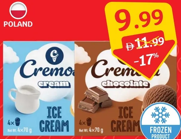 Cremosa Creamy Ice Cream Waffle Cup Vanilla / Chocolate