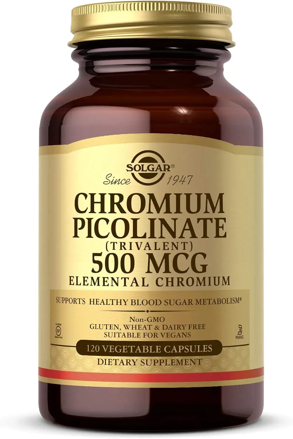 solgar كروميوم بيكولينات 500mg كبسولات نباتية، عدد 120