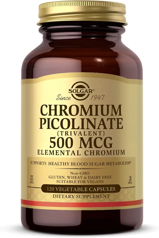 solgar Chromium Picolinate 500mg Vegetable Capsules, 120 Count