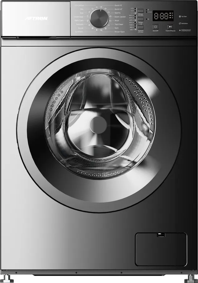 Aftron 1000 rpm, 16 Wash Programs with BLDC Motor Front Load Washing Machine Silver AFWF6420FSI