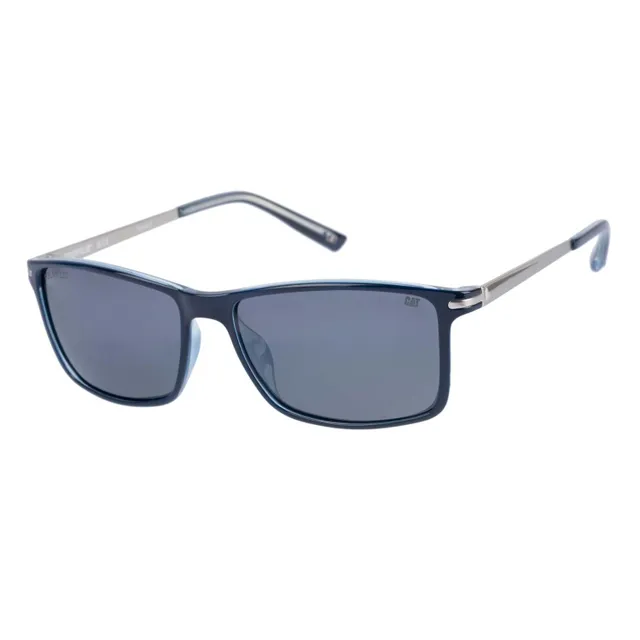 Caterpillar Caterpiller Men's Polarised Rectangle Sunglasses, Navy, CPS-8506-106P