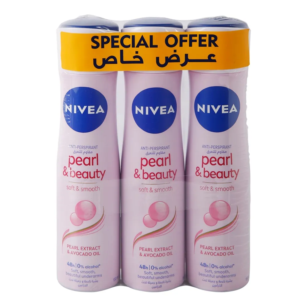 Nivea بخاخ مزيل عرق Pearl & Beauty ناعم وملمس حريري للنساء