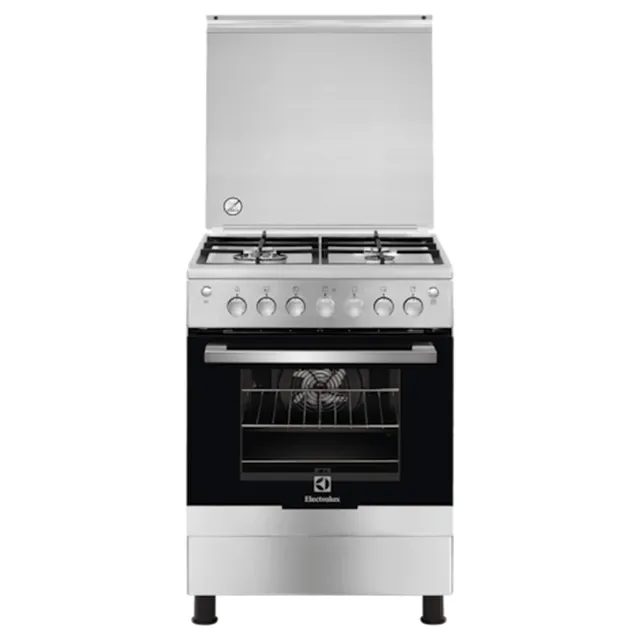 Electrolux 60cm Gas Cooker EKG613A1OX, Stainless Steel, 4 Burners