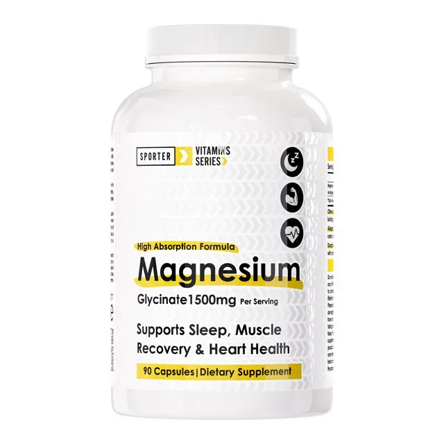 sporter Magnesium Glycinate – Unflavored –1500mg – 90 Capsules